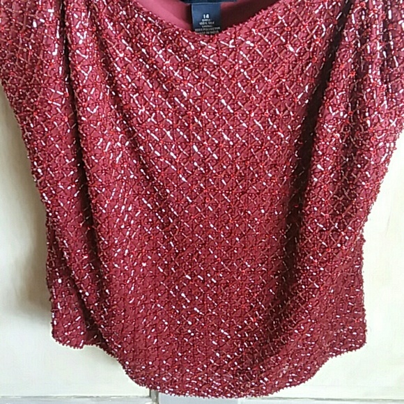 100% Silk Fully Embellished Sequined  Ann Taylor - Picture 2 of 5